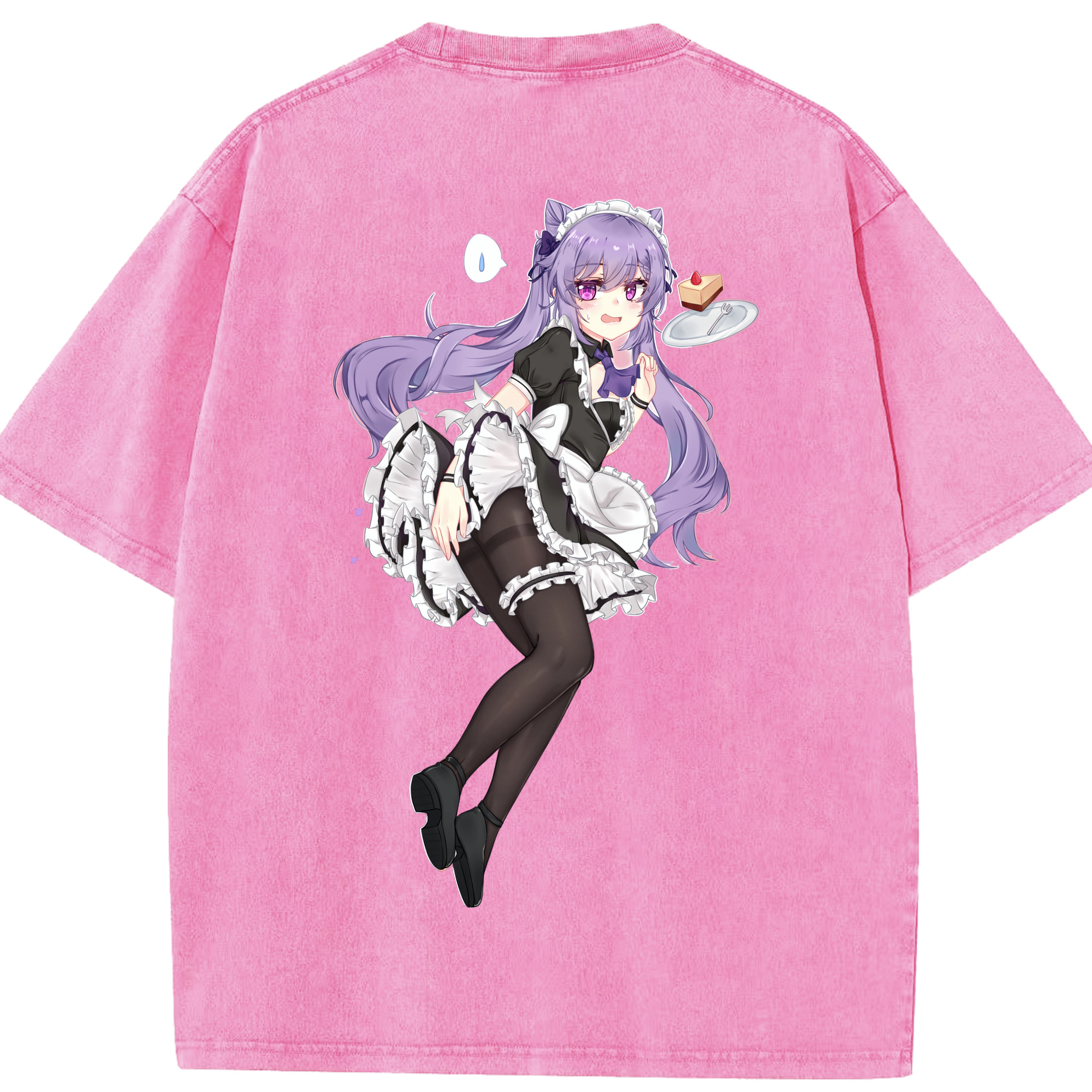 げんし神 刻晴 こくせい genshin Kokusei 綿100% ヴィンテージ風 半袖Tシャツ（背面プリント）